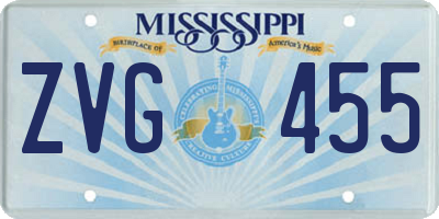 MS license plate ZVG455
