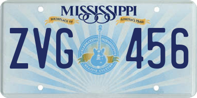 MS license plate ZVG456
