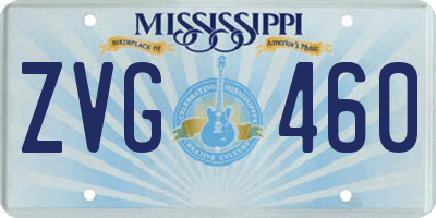MS license plate ZVG460