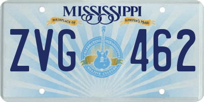 MS license plate ZVG462