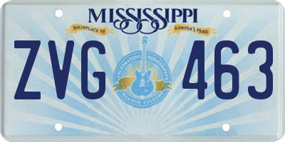 MS license plate ZVG463