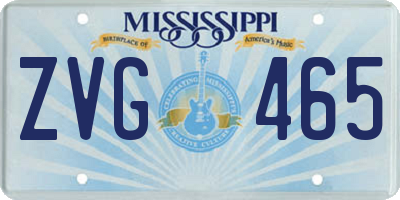 MS license plate ZVG465