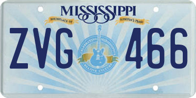 MS license plate ZVG466