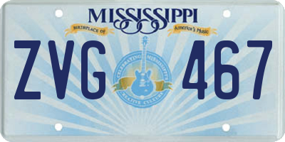 MS license plate ZVG467