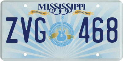 MS license plate ZVG468