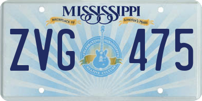 MS license plate ZVG475