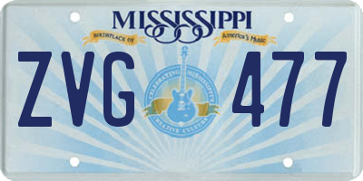 MS license plate ZVG477