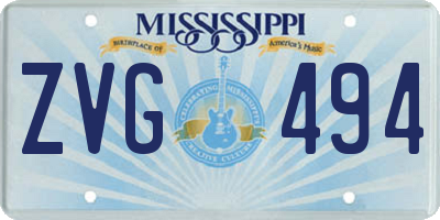 MS license plate ZVG494