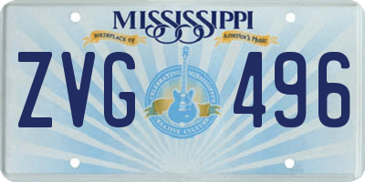 MS license plate ZVG496