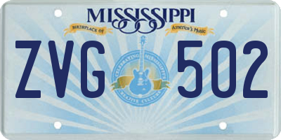 MS license plate ZVG502