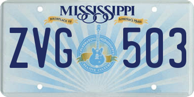 MS license plate ZVG503
