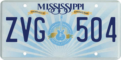 MS license plate ZVG504