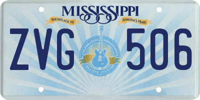 MS license plate ZVG506