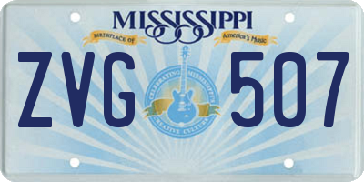 MS license plate ZVG507