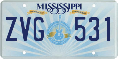 MS license plate ZVG531