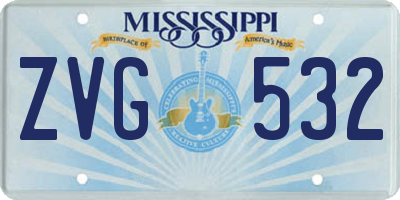 MS license plate ZVG532