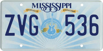 MS license plate ZVG536