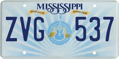 MS license plate ZVG537
