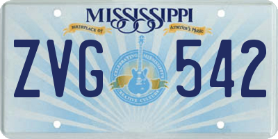 MS license plate ZVG542