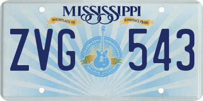 MS license plate ZVG543