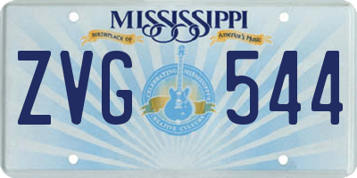 MS license plate ZVG544
