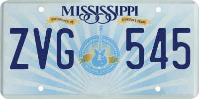 MS license plate ZVG545