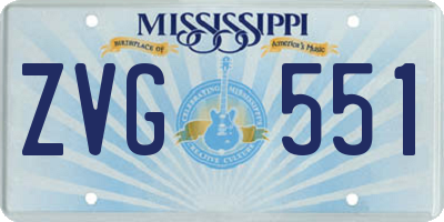 MS license plate ZVG551