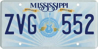 MS license plate ZVG552
