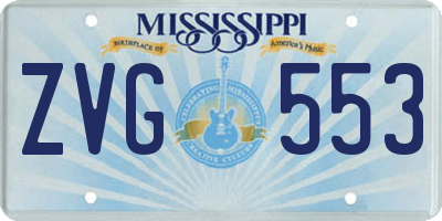 MS license plate ZVG553
