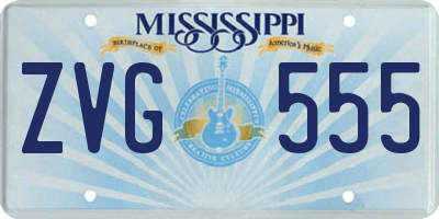 MS license plate ZVG555