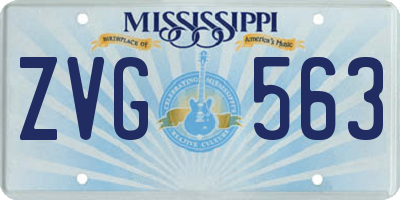 MS license plate ZVG563