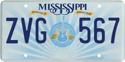 MS license plate ZVG567