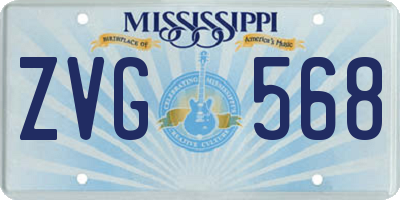 MS license plate ZVG568