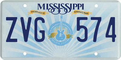 MS license plate ZVG574
