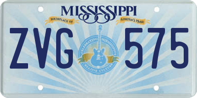 MS license plate ZVG575