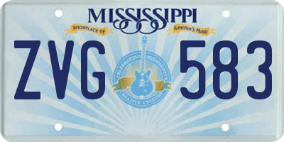 MS license plate ZVG583
