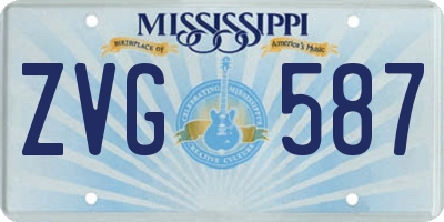 MS license plate ZVG587
