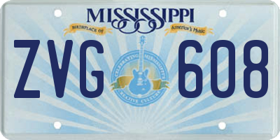 MS license plate ZVG608