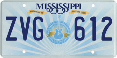 MS license plate ZVG612