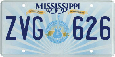MS license plate ZVG626