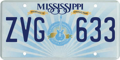 MS license plate ZVG633
