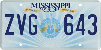 MS license plate ZVG643