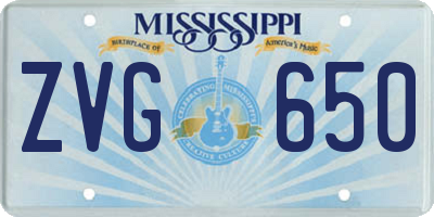 MS license plate ZVG650