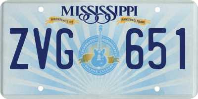 MS license plate ZVG651