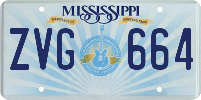 MS license plate ZVG664