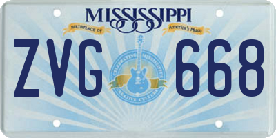 MS license plate ZVG668