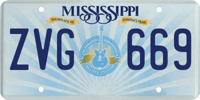 MS license plate ZVG669