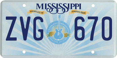 MS license plate ZVG670