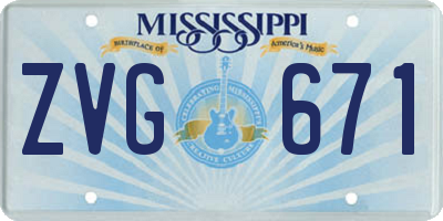 MS license plate ZVG671