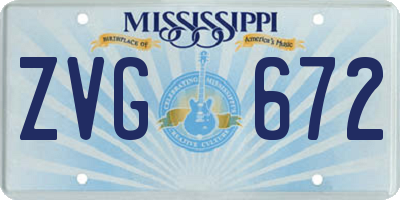 MS license plate ZVG672